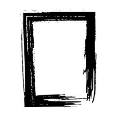 Frame border grunge stroke element, brush shape icon, vertical, rectangle decorative doodle element for design in vector illustration
