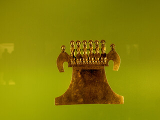 Ancient Native American artifacts in the gold museum in Bogota, Colombia. - 750110623