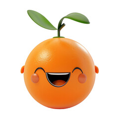 3D icon of a happy orange, graphic resource
