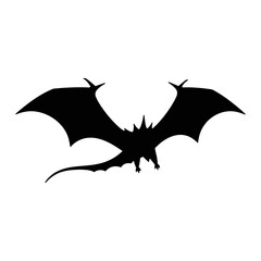Fototapeta premium Pterodactyl silhouette, black pterodactyl flying pose silhouette, elegant pterodactyl vector illustrator