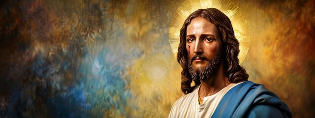 a painting of Jesus - obrazy, fototapety, plakaty