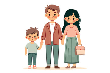 Cute cartoon family member portriat.