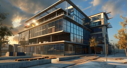 a large building with a lot of windows