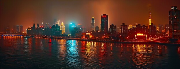 Fototapeta na wymiar A view of the metropolis at night