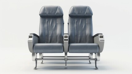 Isolated 3D rendering of airplane seats
