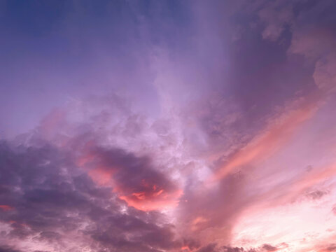 Fototapeta beautiful and romantic sunset in the sky