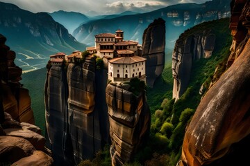 old bridge over the river, Embark on a journey to the mystical monasteries suspended over the ancient rocks of Meteora, Greece