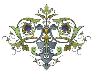 Luxury vector vignette in ancient style for flyer, invitations or greeting cards.