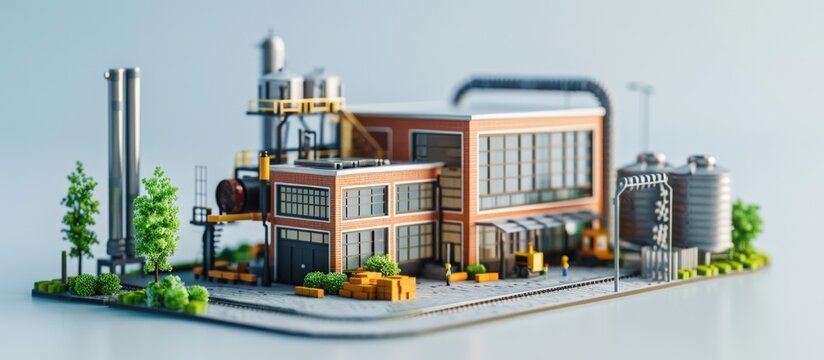 Miniature building house bricks and project on blur background. generative AI image