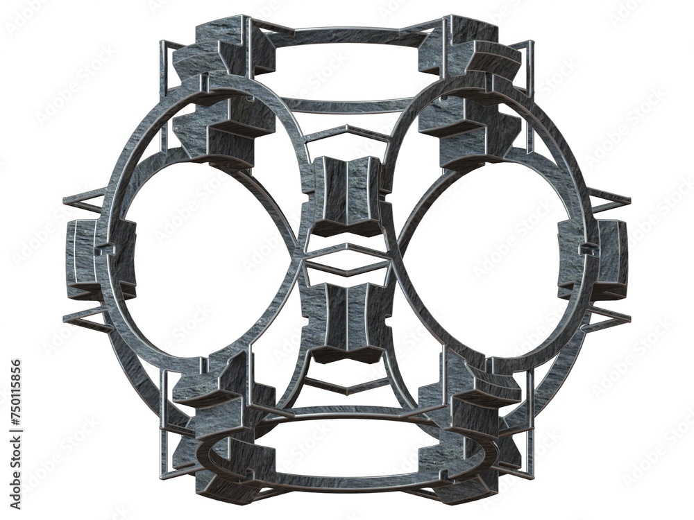 Poster wireframe shape geometric companion cube 3d print model