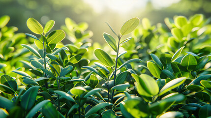 Obraz premium Highland Harvest, The Art of Agriculture, A Tapestry of Green Amidst the Sunlit Hills