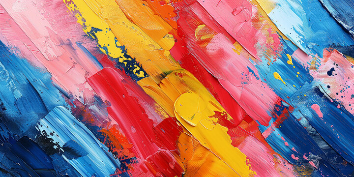 Abstract modern bright painting with color accents