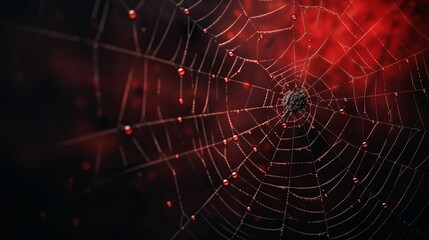 A hauntingly beautiful spider web adds a touch of fright to Halloween decor.