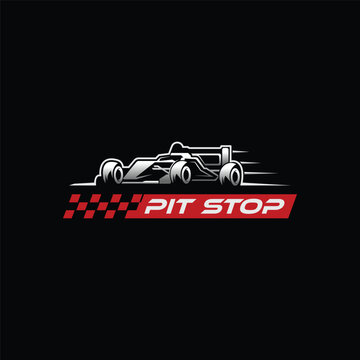 vector illustratin of a racing car at a pit stop