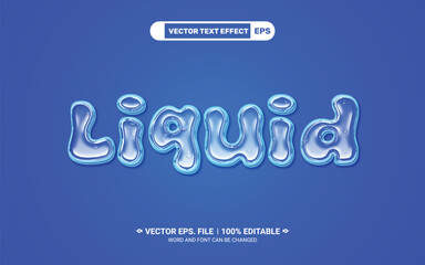 Liquid 3d editable vector text style effect