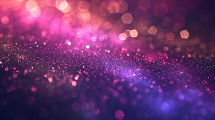Abstract chaotic sparkling glittering background with color bokeh. - obrazy, fototapety, plakaty