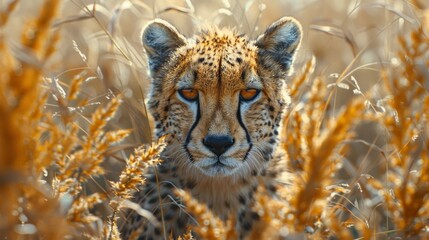 Obraz premium Cheetah in the Wild: A Majestic Sight Generative AI