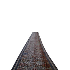 Cutout of a dark sidewalk tiles texture isolated transparent png
