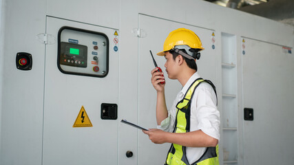 Engineers inspected the electrical switchboard and verified the operational voltage range.