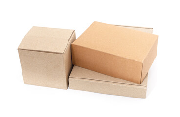 Brown cardboard boxes.
