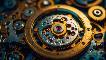 clock mechanism close up