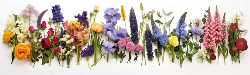 Naklejka na ściany i meble several variety of colorful flowers