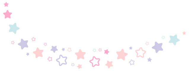 Pastel stars line simple. Vector illustration.	