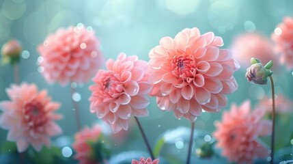 Pink Dahlia Flower Close-up with Human Enhancement Generative AI