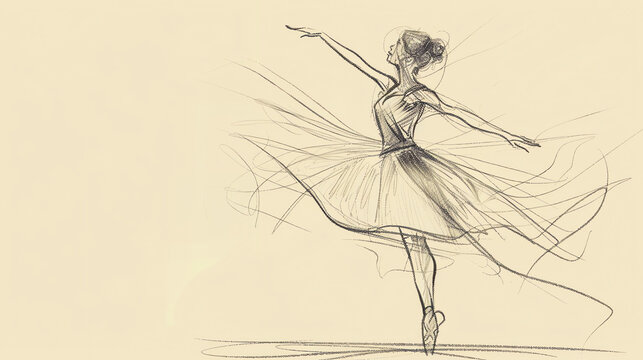 Frau - Ballerina Zeichnung