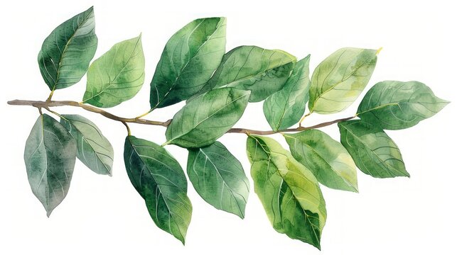 Walnut Tree in Watercolor Art Generative AI
