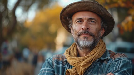 Male Farmer Standing in Solidarity at Protest Generative AI