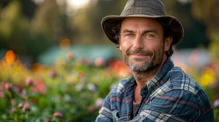 Male Farmer Standing in Solidarity at Protest Generative AI