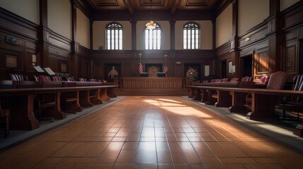 interior of courtroom, conference room - obrazy, fototapety, plakaty