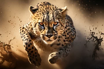 Poster Magnificent scene. majestic cheetahs swiftly hunt down an antelope in an exhilarating safari pursuit © Александр Клюйко