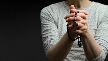 praying to God with hand together and worshiping god with people stock image stock photo	