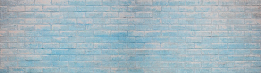 Abstract blue white colored painted damaged rustic brick wall brickwork stonework masonry...