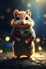 Magical Chipmunk in a Shining Golden Aura