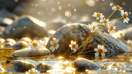 Meadow of Dreams, A Landscape of Blossoming Daisies, The Beauty of Spring in Full Bloom