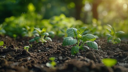 Lush Vegetable Garden in Residential Backyard Generative AI