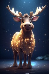 Magical Moose in a Shining Golden Aura