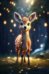 Magical Roe Deer in a Shining Golden Aura