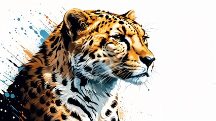 Obraz premium Abstract image of cheetah isolated on white background 