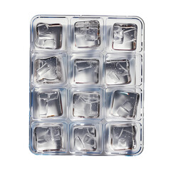 Ice cube tray on transparent background