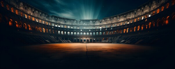 Design of a contemporary sports arena inspired by the Roman colosseum. Concept Architecture, Sports, Contemporary Design, Roman Influence, Arena Design - obrazy, fototapety, plakaty