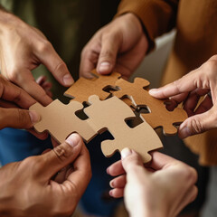 each people holding piece of puzzle --v 6 Job ID: d5d0b743-e8c5-430d-aa38-f528fd1e4bdc