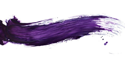 Dark purple ink brush stroke, Dark purple brush splashes isolated on transparent png.