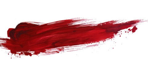 Dark red ink brush stroke, Dark red brush splashes isolated on transparent png.
