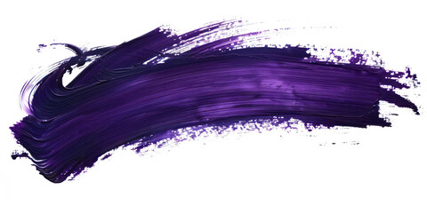 Dark purple ink brush stroke, Dark purple brush splashes isolated on transparent png.