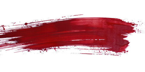 Dark red ink brush stroke, Dark red brush splashes isolated on transparent png.
