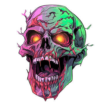 t-shirt design icon zombie mask logo cartoon character scary